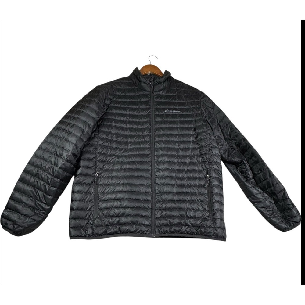 Eddie Bauer Down Puffer Jacket Men's‎ Sz Large Black EB650